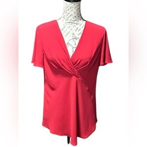 White House Black Market Red Blouse Size 4